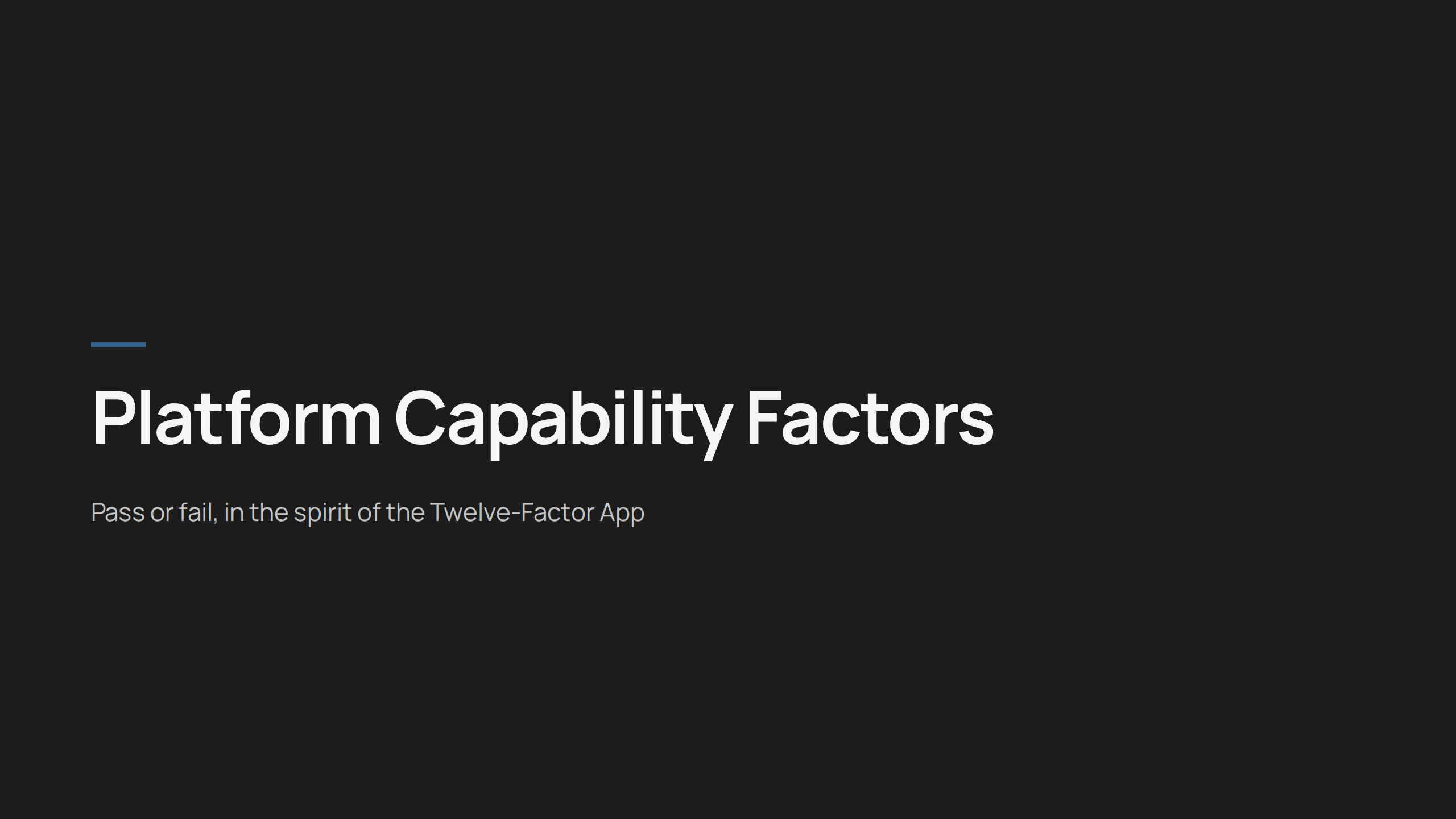 Platform Capability Factors